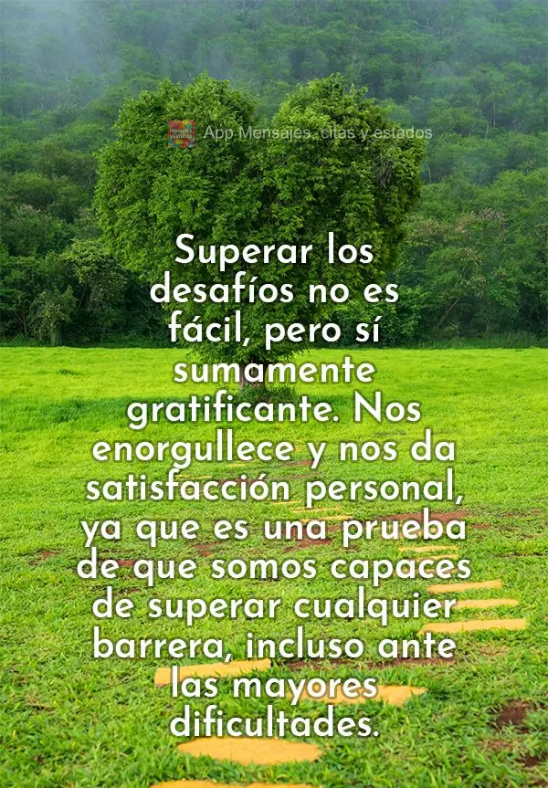 Superar los desafíos no es fácil, pero sí sumamente gratificante. Nos enorgullece y nos da satisfacción personal, ya que es una prueba de que somos c...
