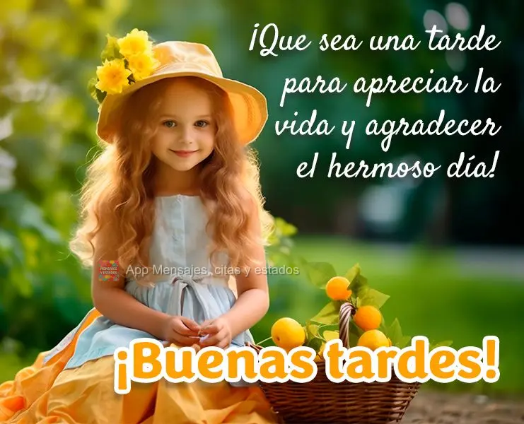 Que seja uma tarde para apreciar a vida e agradecer pelo lindo dia! Boa tarde!