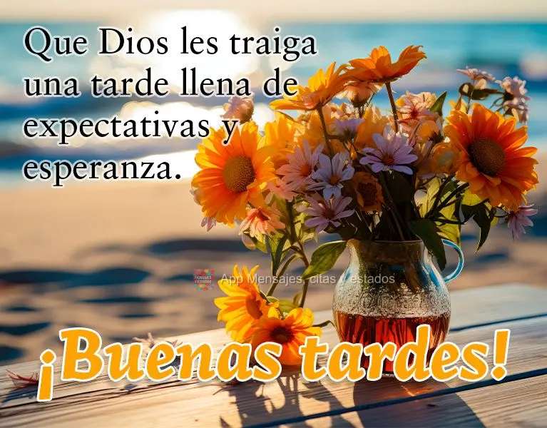 Que Deus lhe traga uma tarde recheada de expectativas e esperança. Boa tarde!