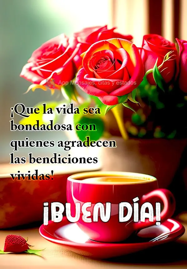 Que a vida seja gentil para aqueles que agradecem pelas bênçãos vividas! Bom dia!