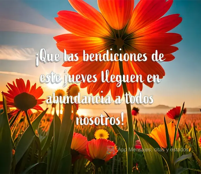 ¡Que las bendiciones de este jueves lleguen en abundancia a todos nosotros!