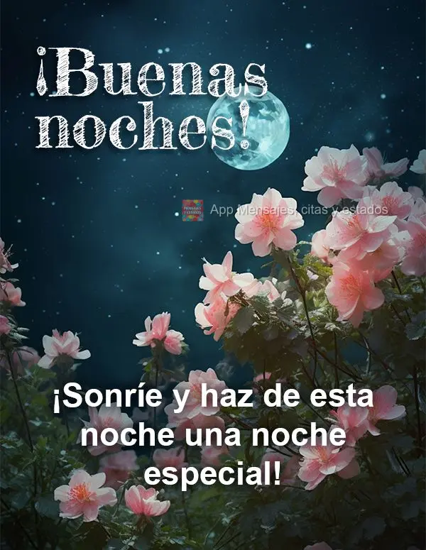 ¡Sonríe y haz de esta noche una noche especial! ¡Buenas noches!
