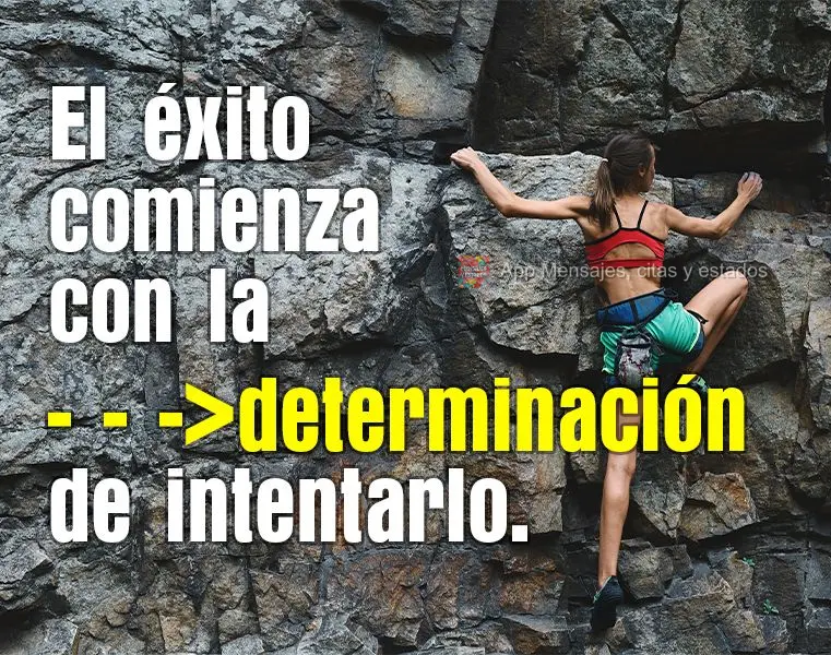 O êxito começa com a determinação de tentar.