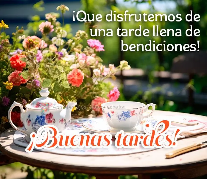 Que possamos desfrutar de uma tarde cheia de bênçãos! Boa tarde!