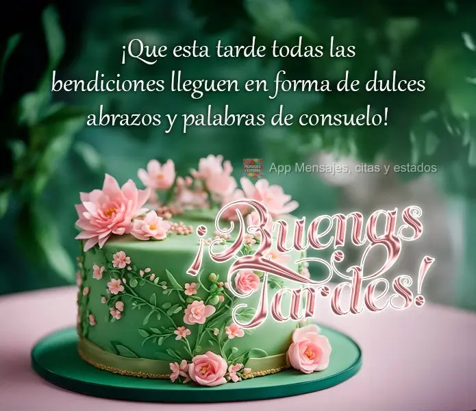 Que nesta tarde todas as bênçãos venham em forma de abraços doces e palavras de conforto! Boa tarde!