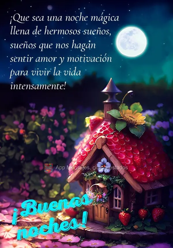 Que seja uma noite mágica cheia de sonhos bonitos,  sonhos que nos fazem sentir amor e motivação para vivera vida de forma intensa! Boa noite!