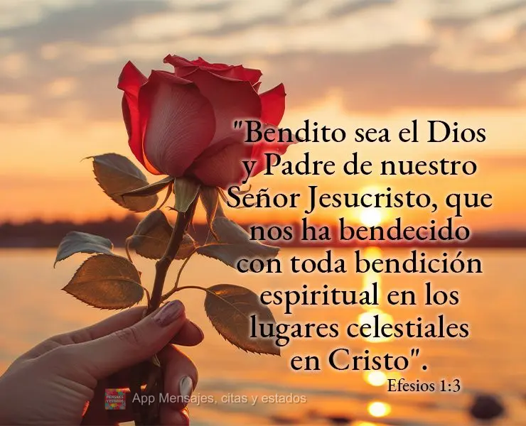 "Bendito sea el Dios y Padre de nuestro Señor Jesucristo, que nos ha bendecido con toda bendición espiritual en los lugares celestiales en Cristo". Efe...