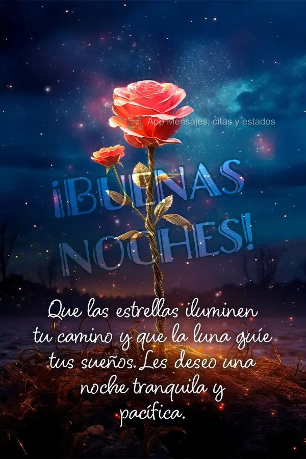 Que as estrelas iluminem o seu caminho e que a lua guie os seus sonhos. Desejo uma noite tranquila e cheia de paz para você. Boa noite!