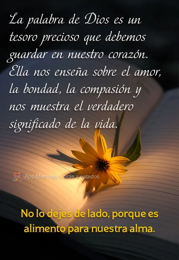 La palabra de Dios es un tesoro precioso que debemos guardar en nuestro corazón. Ella nos enseña sobre el amor, la bondad, la compasión y nos muestra ...