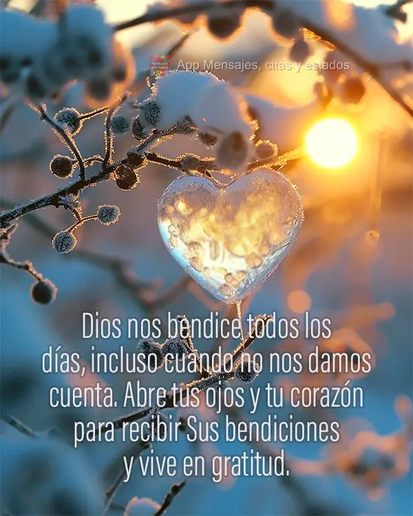 Deus nos abençoa todos os dias, mesmo quando não percebemos. Abra seus olhos e seu coração para receber Suas bênçãos e viva em gratidão.