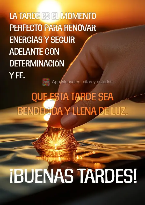 A tarde é o momento perfeito para renovar as energias e seguir em frente com determinação e fé. Que esta tarde seja abençoada e cheia de luz. Boa ta...