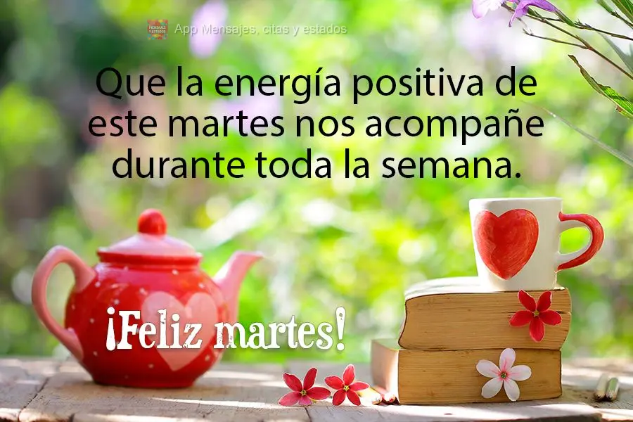Que la energía positiva de este martes nos acompañe durante toda la semana. ¡Feliz martes!
