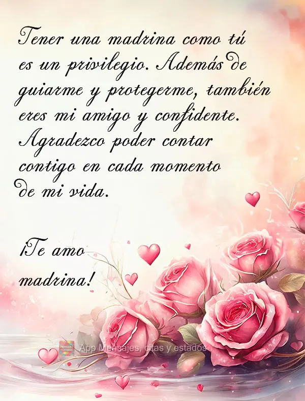 Ter uma madrinha como você é um privilégio. Além de me guiar e me proteger, você também é minha amiga e confidente. Agradeço por poder contar com...