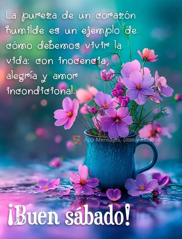 La pureza de un corazón humilde es un ejemplo de cómo debemos vivir la vida: con inocencia, alegría y amor incondicional. ¡Buen sábado!