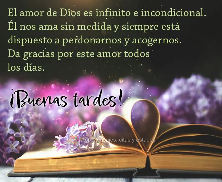 O amor de Deus é infinito e incondicional. Ele nos ama sem medidas e está sempre disposto a nos perdoar e nos acolher. Agradeça por esse amor todos os...