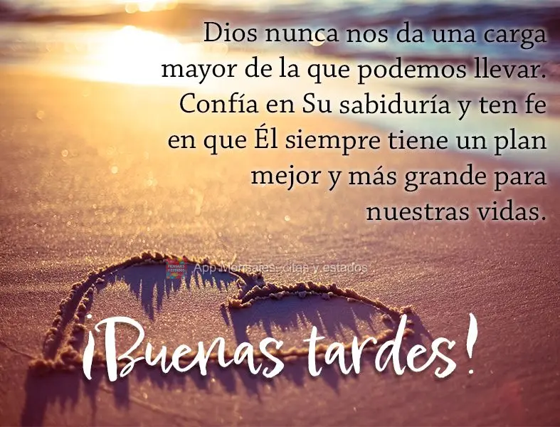 Deus nunca nos dá um fardo maior do que podemos carregar. Confie em sua sabedoria e tenha fé de que Ele sempre tem um plano maior e melhor para nossas ...