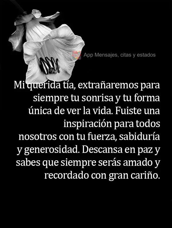 Minha querida tia, seu sorriso e seu jeito único de ver a vida deixarão saudades eternas. Você foi uma inspiração para todos nós com sua força, sa...