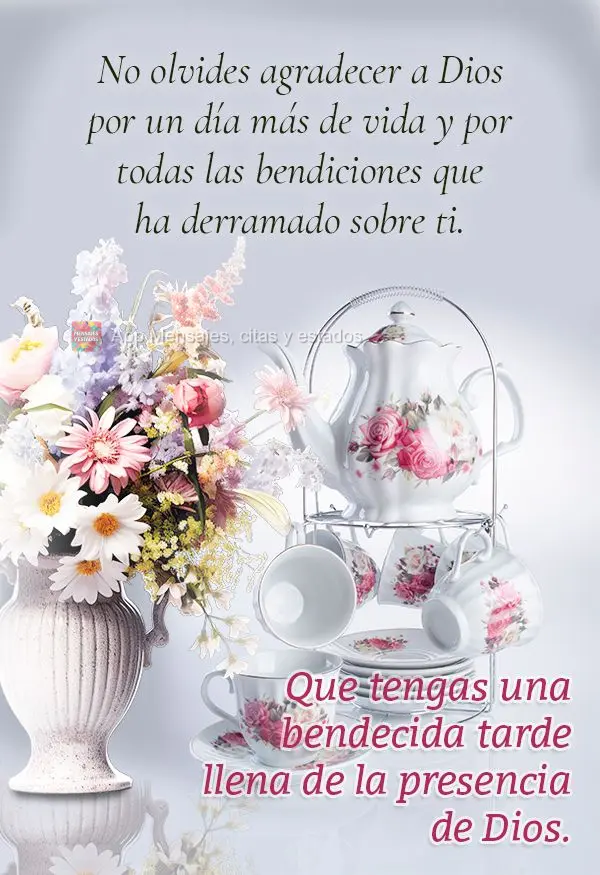 Não se esqueça de agradecer a Deus por mais um dia de vida e por todas as bênçãos que Ele tem derramado sobre você. Tenha uma tarde abençoada e ch...