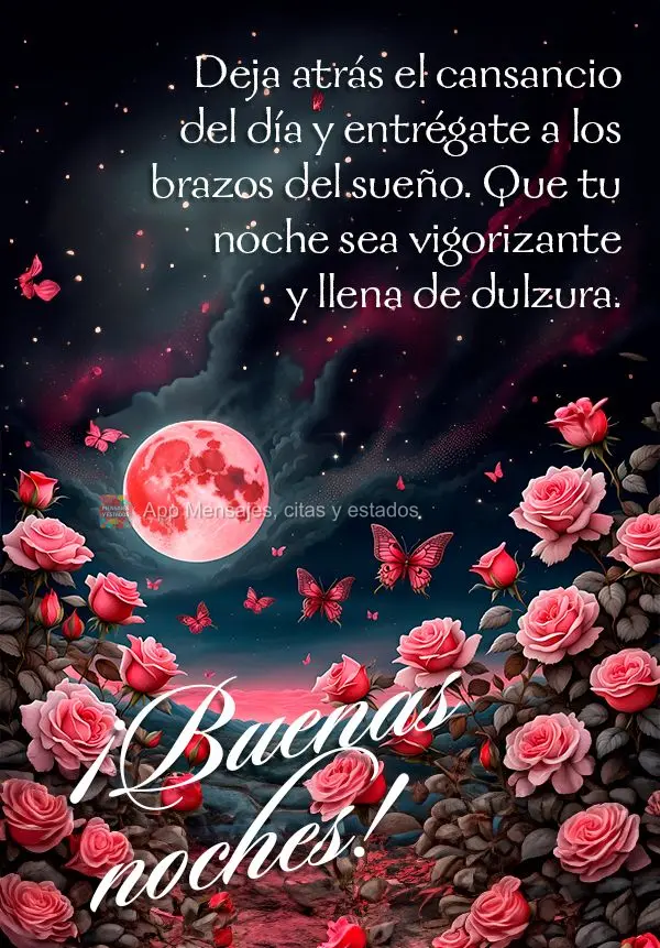 Deixe o cansaço do dia para trás e entregue-se aos braços do sono. Que sua noite seja revigorante e cheia de doçura. Boa noite!