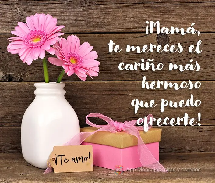 ¡Mamá, te mereces el cariño más hermoso que puedo ofrecerte! ¡Te amo!