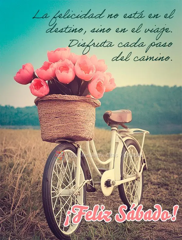 A felicidade não está no destino, mas sim na jornada. Aproveite cada passo do caminho. Feliz Sábado!