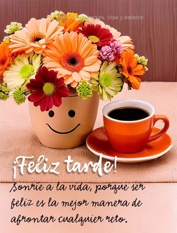 Sonríe a la vida, porque ser feliz es la mejor manera de afrontar cualquier reto. ¡Feliz tarde!