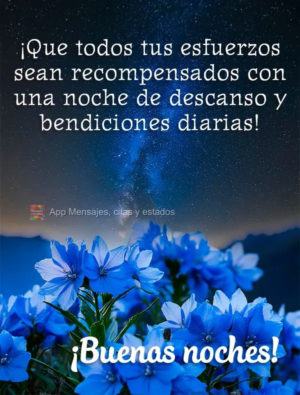 Que todo o seu esforço possa ser recompensado com uma noite de descanso e bênçãos diárias! Boa noite!