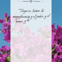 “Tua é, Senhor, a magnificência e o poder, e a honra, e vitória, e a majestade; porque teu é tudo quanto há nos céus e na terra; teu é, Senhor, ...