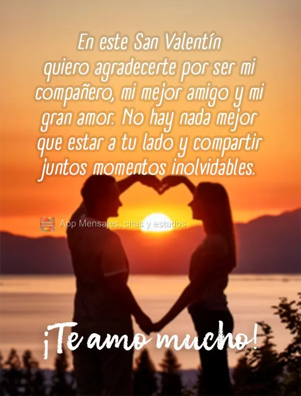 Nesse dia dos namorados, eu quero te agradecer por ser o meu companheiro, meu melhor amigo e meu grande amor. Não há nada melhor do que estar ao seu la...