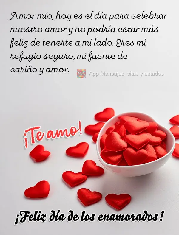 Meu amor, hoje é o dia de celebrar o nosso amor e eu não poderia estar mais feliz por ter você ao meu lado. Você é o meu porto seguro, a minha fonte...