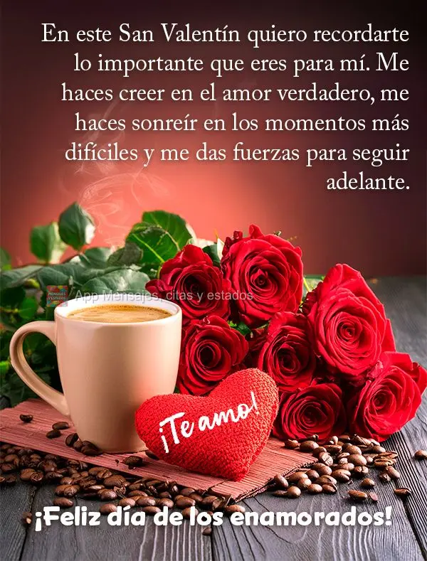 Nesse dia dos namorados, eu quero te lembrar o quanto você é importante para mim. Você me faz acreditar no amor verdadeiro, me faz sorrir nos momentos...