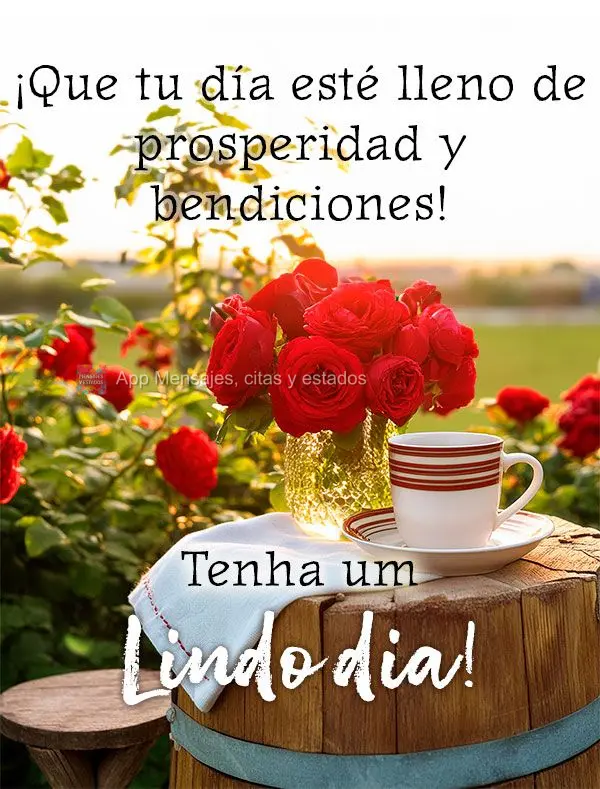 ¡Que tu día esté lleno de prosperidad y bendiciones! Tenha um Lindo dia!