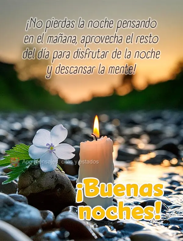 Não desperdice a noite para pensar no amanhã, aproveite o resto do dia para apreciar a noite e descansar sua mente! Boa noite!