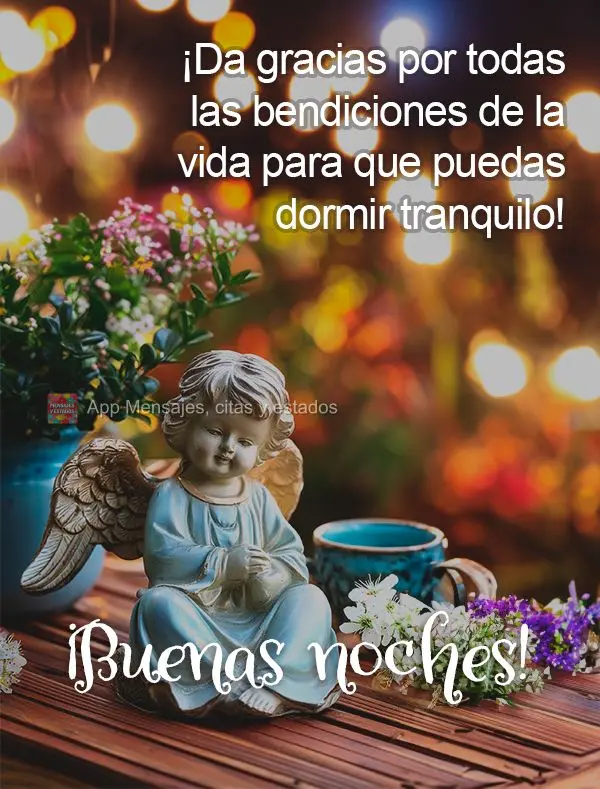 Agradeça por todas as bênçãos da vida para que você possa dormir em paz! Boa noite!