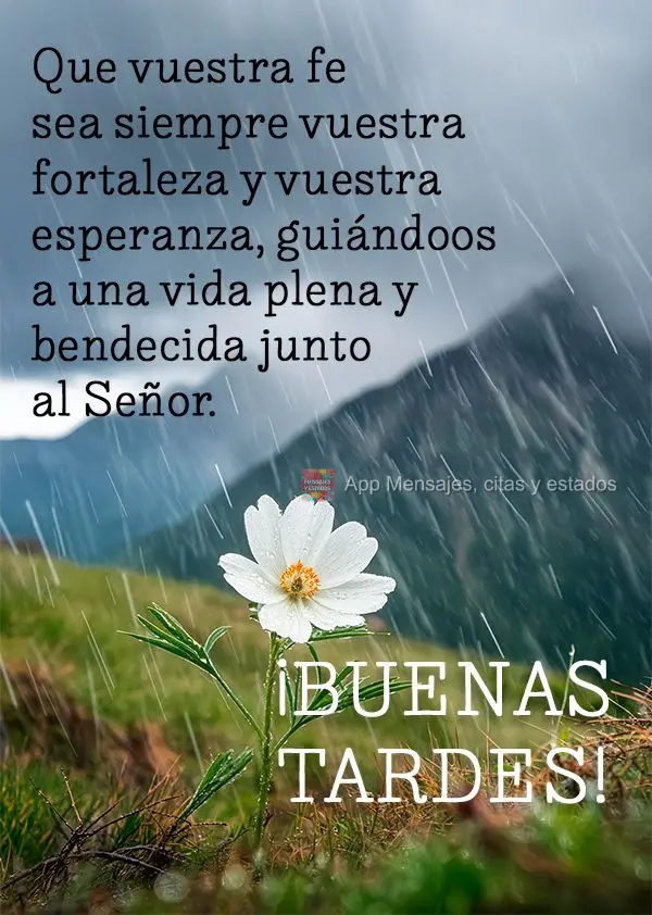 Que vuestra fe sea siempre vuestra fortaleza y vuestra esperanza, guiándoos a una vida plena y bendecida junto al Señor. ¡Buenas tardes!