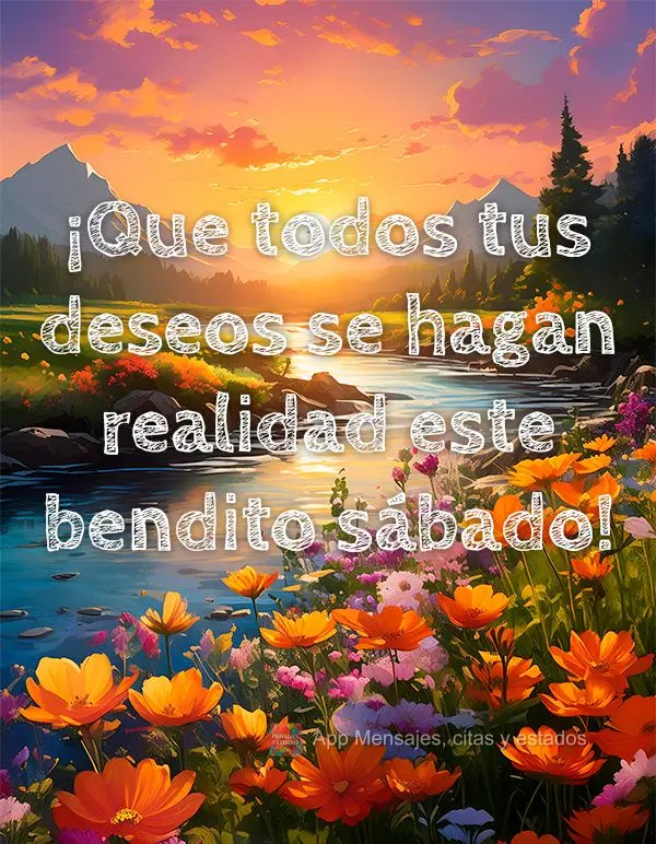 Que se realize todos os seus desejos neste Sábado abençoado!