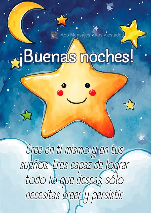Acredite em si mesmo e nos seus sonhos. Você é capaz de conquistar tudo o que deseja, basta acreditar e persistir. Boa noite!