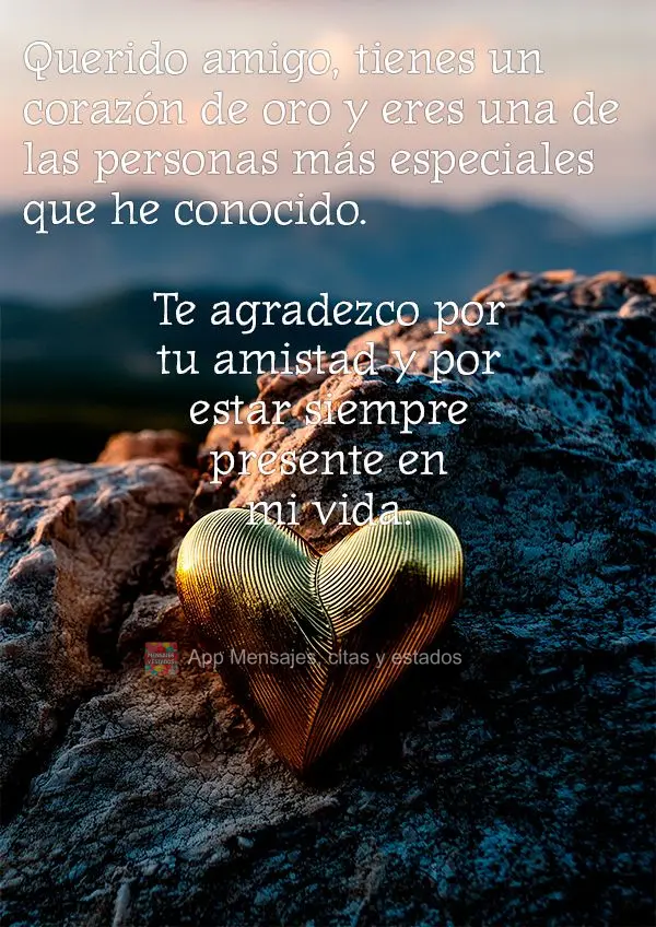 Querido amigo, tienes un corazón de oro y eres una de las personas más especiales que he conocido. Te agradezco por tu amistad y por estar siempre pres...