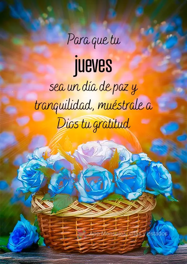 Para que tu jueves sea un día de paz y tranquilidad, muéstrale a Dios tu gratitud