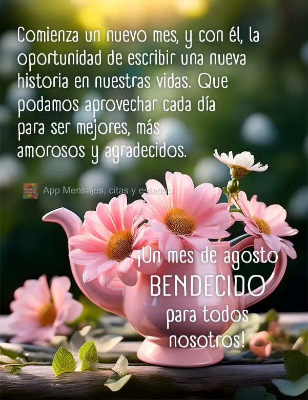 Comienza un nuevo mes, y con él, la oportunidad de escribir una nueva historia en nuestras vidas. Que podamos aprovechar cada día para ser mejores, má...