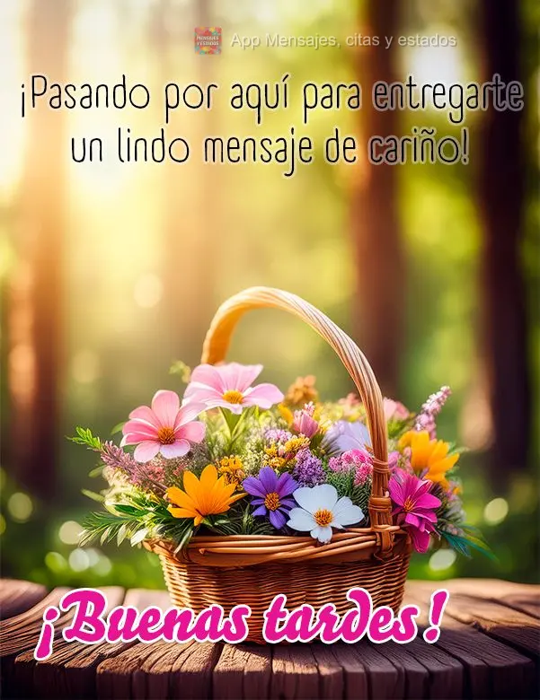 Passando aqui para lhe entregar uma linda mensagem de carinho! Boa tarde!