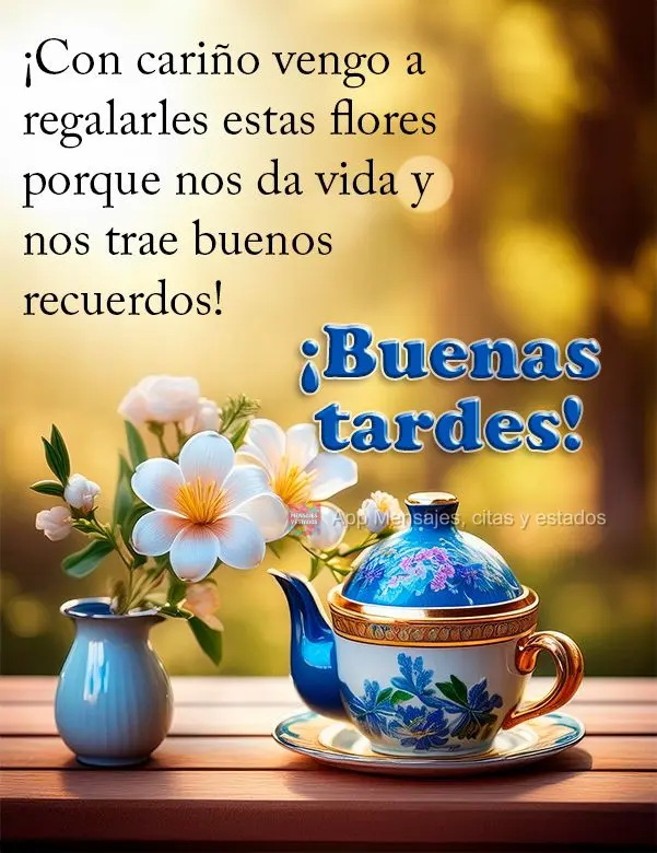 Com carinho venho lhe entregar estas flores porque da vida a gente só leva boas lembranças! Boa tarde!