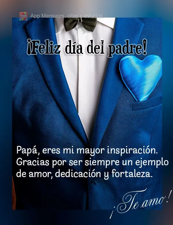Pai, você é a minha maior inspiração. Obrigada por ser sempre um exemplo de amor, dedicação e força. Te amo! Feliz dia dos Pais!