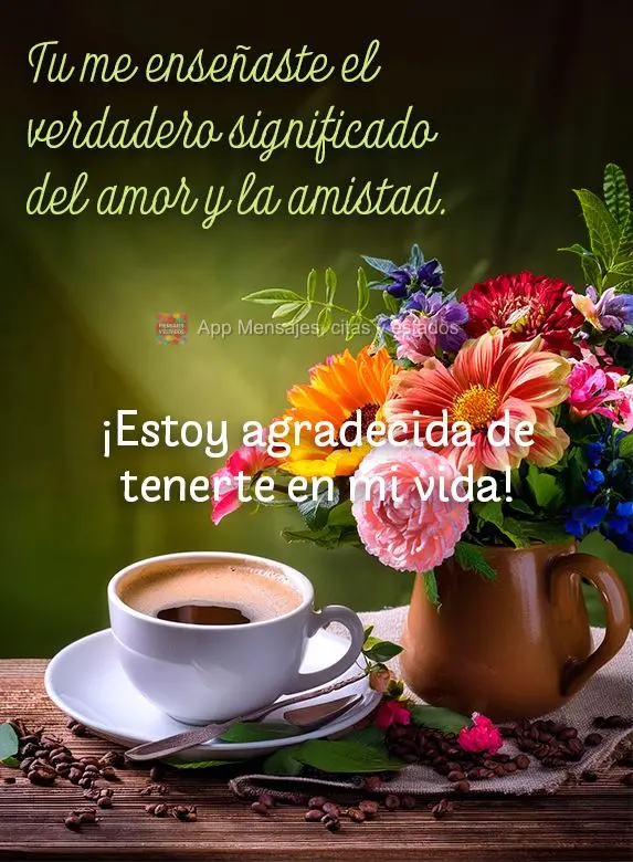 Tu me enseñaste el verdadero significado del amor y la amistad. ¡Estoy agradecida de tenerte en mi vida!