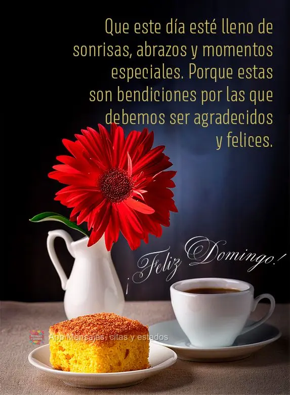 Que este día esté lleno de sonrisas, abrazos y momentos especiales. Porque estas son bendiciones por las que debemos ser agradecidos y felices. ¡Feliz...