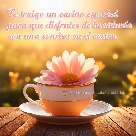 Te traigo un cariño especial para que disfrutes de tu sábado con una sonrisa en el rostro.