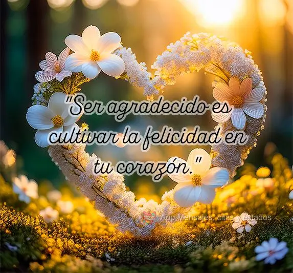 "Ser agradecido es cultivar la felicidad en tu corazón."