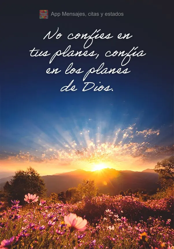 No confíes en tus planes, confía en los planes de Dios.
