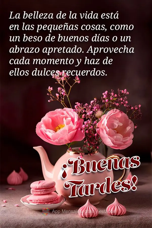 La belleza de la vida está en las pequeñas cosas, como un beso de buenos días o un abrazo apretado. Aprovecha cada momento y haz de ellos dulces recue...