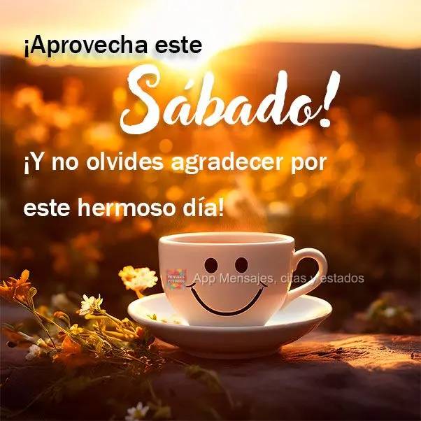 ¡Aprovecha este sábado! ¡Y no olvides agradecer por este hermoso día!